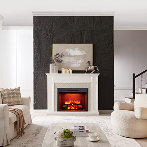 LegendFlame® 35" Electric Fireplace with Cream Mantel