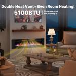 BREEZEHEAT 60" Wall-Mounted Electric Fireplace with Heater