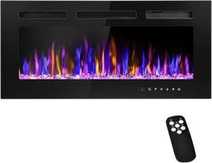 36" Electric Wall-Mounted Fireplace with Remote