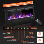 36" Electric Wall-Mounted Fireplace with Remote