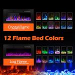 36" Electric Wall-Mounted Fireplace with Remote