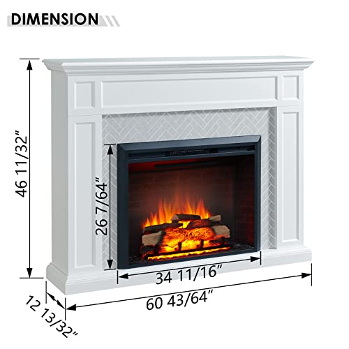 LegendFlame® 35" Electric Fireplace with Cream Mantel