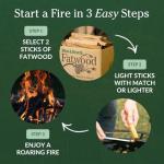 Fatwood Firestarter Sticks for Wood Stoves & Fireplaces