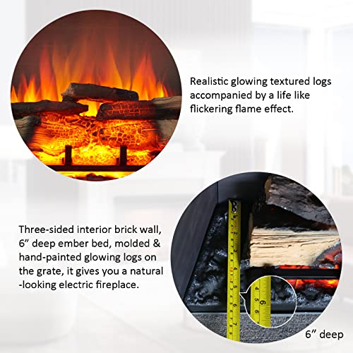 LegendFlame® 35" Electric Fireplace with Cream Mantel