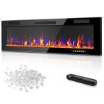 Vitesse 60" Electric Fireplace with Multicolor Flames