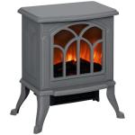 HOMCOM 17" Electric Fireplace Stove with Realistic Flame