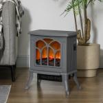 HOMCOM 17" Electric Fireplace Stove with Realistic Flame