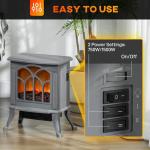 HOMCOM 17" Electric Fireplace Stove with Realistic Flame