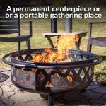Sunnydaze 36-Inch Bronze Crossweave Fire Pit Set