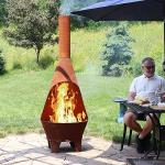 Rustic 6-Foot Mexican-Style Steel Chiminea