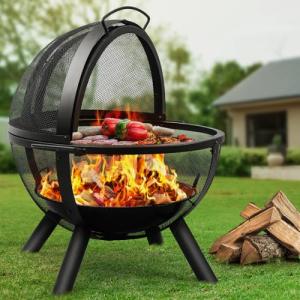 35" Outdoor Fire Pit with BBQ Grill