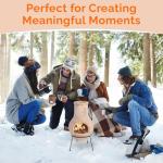 Beige Clay Chiminea Outdoor Fireplace with Metal Stand