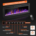 50" Electric Wall-Mounted Fireplace with Remote Control