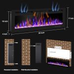 50" Electric Wall-Mounted Fireplace with Remote Control