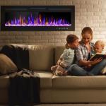 50" Electric Wall-Mounted Fireplace with Remote Control