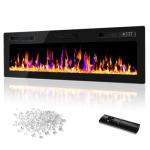 Vitesse 60" Electric Fireplace with Multicolor Flames