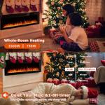 Vitesse 60" Electric Fireplace with Multicolor Flames