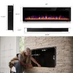 Vitesse 60" Electric Fireplace with Multicolor Flames