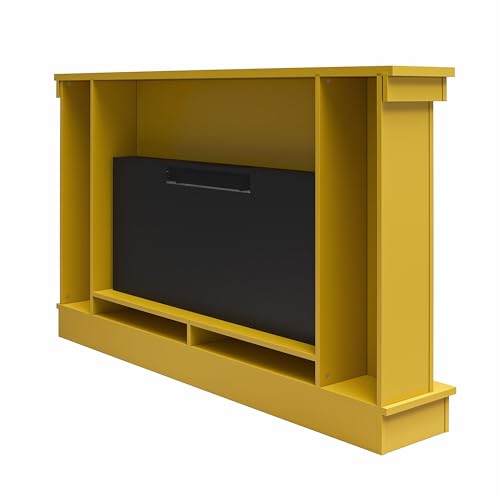 Novogratz Waverly 64-Inch Electric Fireplace, Mustard Yellow