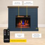 Duraflame Electric Fireplace with Shiplap Mantel, Blue