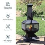 Sunnydaze 57-Inch Black Steel Outdoor Chiminea