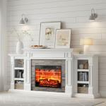 70" Electric Fireplace TV Stand with Mantel