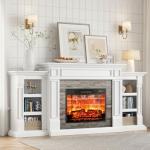 70" Electric Fireplace TV Stand with Mantel