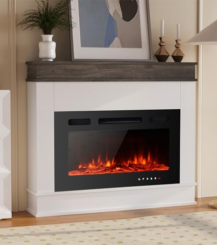 Maxhonor 30-Inch Electric Fireplace Insert with Mantel