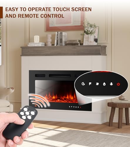 Maxhonor 30-Inch Electric Fireplace Insert with Mantel