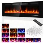 BREEZEHEAT 60" Wall-Mounted Electric Fireplace with Heater