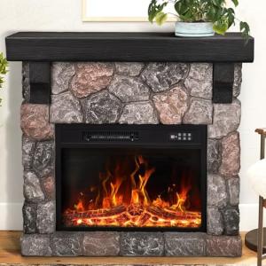 PUKAMI 36" Electric Fireplace with Stylish Mantel