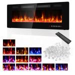 BREEZEHEAT 50" Electric Wall-Mounted Fireplace with Remote