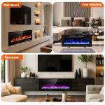 BREEZEHEAT 50" Electric Wall-Mounted Fireplace with Remote