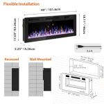 42" Recessed Wall-Mounted Electric Fireplace Heater