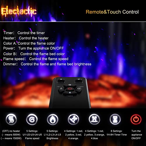 24-Inch Infrared Electric Fireplace Stove - Black