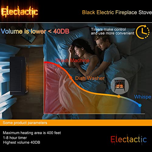 24-Inch Infrared Electric Fireplace Stove - Black