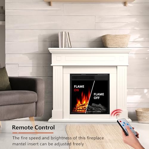 R.W.FLAME 43" Electric Fireplace Mantel TV Stand