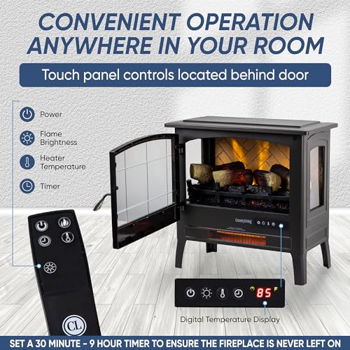 Deep Red Infrared Electric Fireplace Stove Heater