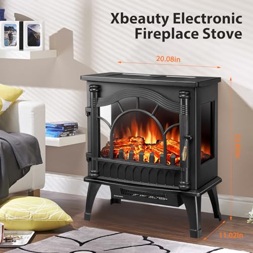 Electric Freestanding Fireplace Stove with Realistic Flame