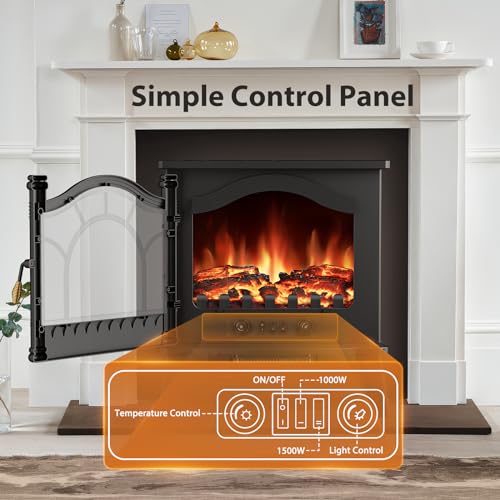 Electric Freestanding Fireplace Stove with Realistic Flame