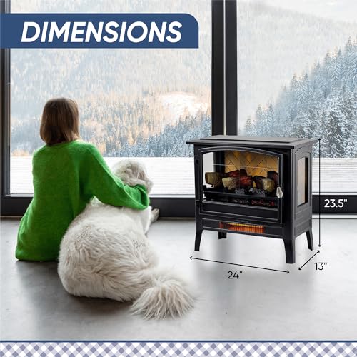 Deep Red Infrared Electric Fireplace Stove Heater