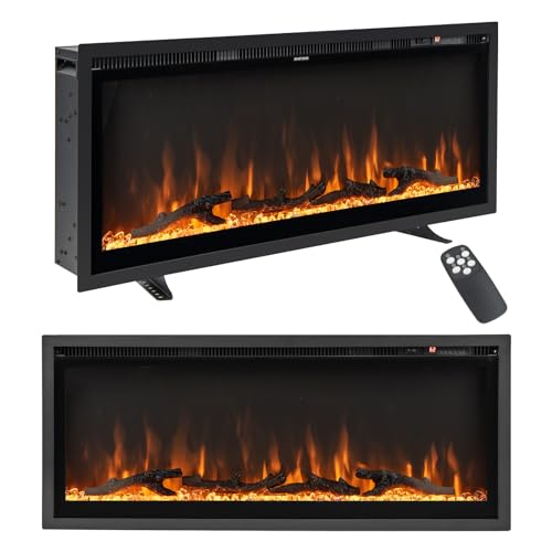 Tangkula 42" Wall-Mounted Electric Fireplace Heater