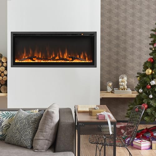 Tangkula 42" Wall-Mounted Electric Fireplace Heater