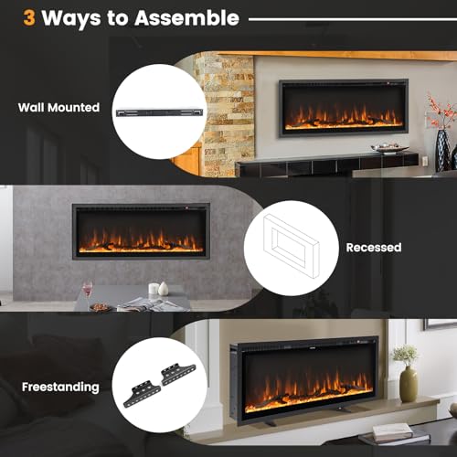 Tangkula 42" Wall-Mounted Electric Fireplace Heater
