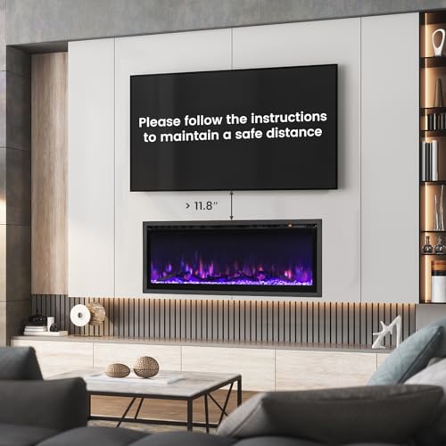 Tangkula 42" Wall-Mounted Electric Fireplace Heater