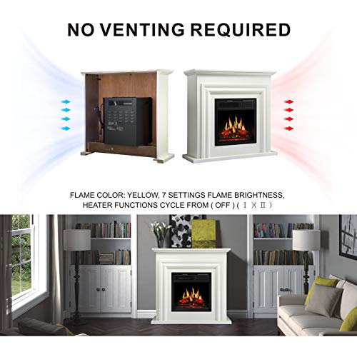 JAMFLY Electric Fireplace Heater with Mantel & Remote