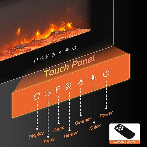 WAMPAT 60" Wall-Mounted Electric Fireplace Heater