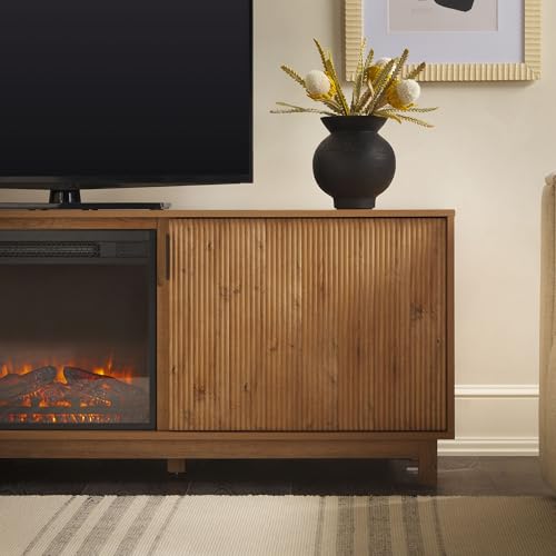 Modern 70" TV Stand with Electric Fireplace