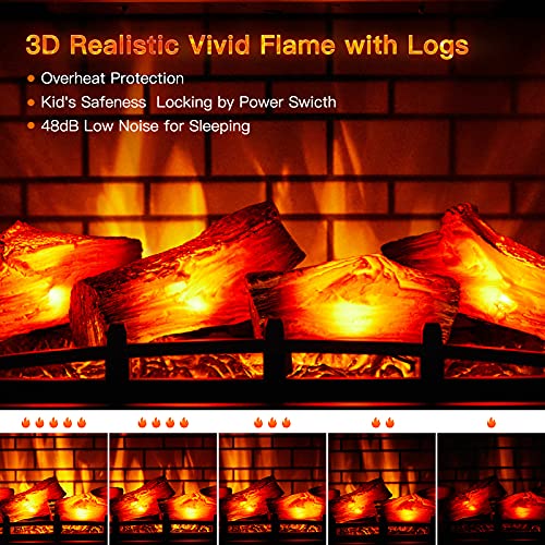Electric Infrared Freestanding Fireplace Heater with Remote
