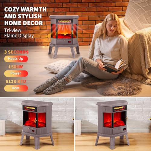 RealSmart 22" Freestanding Electric Fireplace Heater